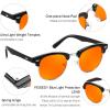 imageFEISEDY Orange Blue Light Blocking Glasses for Woman Men Amber Lenses Computer Gaming Glasses for Better SleepBlack