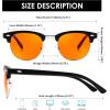 imageFEISEDY Orange Blue Light Blocking Glasses for Woman Men Amber Lenses Computer Gaming Glasses for Better SleepMatte Black 02