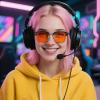 imageFEISEDY Orange Blue Light Blocking Glasses for Woman Men Amber Lenses Computer Gaming Glasses for Better SleepMatte Black 02