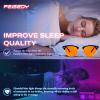 imageFEISEDY Orange Blue Light Blocking Glasses for Woman Men Amber Lenses Computer Gaming Glasses for Better SleepMatte Black 02