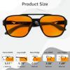 imageFEISEDY Orange Blue Light Blocking Glasses for Woman Men Amber Lenses Computer Gaming Glasses for Better SleepMatte Black