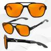 imageFEISEDY Orange Blue Light Blocking Glasses for Woman Men Amber Lenses Computer Gaming Glasses for Better SleepMatte Black