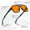 imageFEISEDY Orange Blue Light Blocking Glasses for Woman Men Amber Lenses Computer Gaming Glasses for Better SleepMatte Black