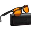 imageFEISEDY Orange Blue Light Blocking Glasses for Woman Men Amber Lenses Computer Gaming Glasses for Better SleepSquare1black