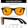imageFEISEDY Orange Blue Light Blocking Glasses for Woman Men Amber Lenses Computer Gaming Glasses for Better SleepSquare1black
