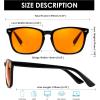 imageFEISEDY Orange Blue Light Blocking Glasses for Woman Men Amber Lenses Computer Gaming Glasses for Better SleepSquareblack