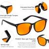 imageFEISEDY Orange Blue Light Blocking Glasses for Woman Men Amber Lenses Computer Gaming Glasses for Better SleepSquareblack