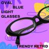 imageFEISEDY Oval Blue Light Glasses for Woman Vintage Small Face Lightweight Eyeglasses Retro Nerd Y2K Frame B0290Black