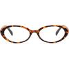imageFEISEDY Oval Blue Light Glasses for Woman Vintage Small Face Lightweight Eyeglasses Retro Nerd Y2K Frame B0290Tortoise