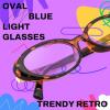 imageFEISEDY Oval Blue Light Glasses for Woman Vintage Small Face Lightweight Eyeglasses Retro Nerd Y2K Frame B0290Tortoise