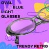 imageFEISEDY Oval Blue Light Glasses for Woman Vintage Small Face Lightweight Eyeglasses Retro Nerd Y2K Frame B0290Transparent Grey