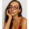imageFEISEDY Oval Blue Light Glasses for Woman Vintage Small Face Lightweight Eyeglasses Retro Nerd Y2K Frame B0290Transparent Tea