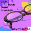 imageFEISEDY Oval Blue Light Glasses for Woman Vintage Small Face Lightweight Eyeglasses Retro Nerd Y2K Frame B0290Transparent Tea