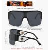 imageFEISEDY Oversized Square One Piece Frameless Stylish Sunglasses Women Men Luxury Shades B4043Black
