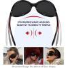 imageFEISEDY Oversized Trendy Sunglasses Classic Oval Wrap Around Stylish Big Frame Shade Women Glasses B2391Black Frame Gray Lens