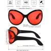 imageFEISEDY Oversized Trendy Sunglasses Classic Oval Wrap Around Stylish Big Frame Shade Women Glasses B2391Black Frame Red Lens
