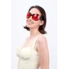 imageFEISEDY Oversized Trendy Sunglasses Classic Oval Wrap Around Stylish Big Frame Shade Women Glasses B2391Black Frame Red Lens