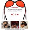 imageFEISEDY Oversized Trendy Sunglasses Classic Oval Wrap Around Stylish Big Frame Shade Women Glasses B2391Black Frame Red Lens