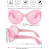 imageFEISEDY Oversized Trendy Sunglasses Classic Oval Wrap Around Stylish Big Frame Shade Women Glasses B2391Pink Frame Pink Lens