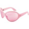 imageFEISEDY Oversized Trendy Sunglasses Classic Oval Wrap Around Stylish Big Frame Shade Women Glasses B2391Pink Frame Pink Lens