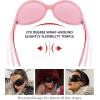 imageFEISEDY Oversized Trendy Sunglasses Classic Oval Wrap Around Stylish Big Frame Shade Women Glasses B2391Pink Frame Pink Lens