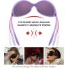 imageFEISEDY Oversized Trendy Sunglasses Classic Oval Wrap Around Stylish Big Frame Shade Women Glasses B2391Purple Frame Purple Lens