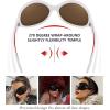 imageFEISEDY Oversized Trendy Sunglasses Classic Oval Wrap Around Stylish Big Frame Shade Women Glasses B2391White Frame Brown Lens