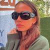 imageFEISEDY Oversized Y2K Sunglasses for Women Men Wrap Around Clout Goggles Thick Frame UV400 Protection B9075Black