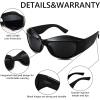 imageFEISEDY Oversized Y2K Sunglasses for Women Men Wrap Around Clout Goggles Thick Frame UV400 Protection B9075Black