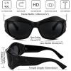 imageFEISEDY Oversized Y2K Sunglasses for Women Men Wrap Around Clout Goggles Thick Frame UV400 Protection B9075Black