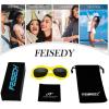 imageFEISEDY Oversized Y2K Sunglasses for Women Men Wrap Around Clout Goggles Thick Frame UV400 Protection B9075Yellow