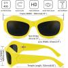 imageFEISEDY Oversized Y2K Sunglasses for Women Men Wrap Around Clout Goggles Thick Frame UV400 Protection B9075Yellow