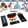 imageFEISEDY Polarized Sports Sunglasses for Kids Youth Baseball Cycling Running Glasses for Boys Girls Age 312 B014201 White Frame Red Mirrored Lens Red Legs