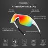 imageFEISEDY Polarized Sports Sunglasses for Kids Youth Baseball Cycling Running Glasses for Boys Girls Age 312 B014201 White Frame Red Mirrored Lens Red Legs