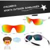 imageFEISEDY Polarized Sports Sunglasses for Kids Youth Baseball Cycling Running Glasses for Boys Girls Age 312 B014201 White Frame Red Mirrored Lens Red Legs