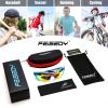 imageFEISEDY Polarized Sports Sunglasses for Kids Youth Baseball Cycling Running Glasses for Boys Girls Age 312 B014202 Blue Frame Red Mirrored Lens Black Legs