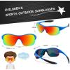 imageFEISEDY Polarized Sports Sunglasses for Kids Youth Baseball Cycling Running Glasses for Boys Girls Age 312 B014202 Blue Frame Red Mirrored Lens Black Legs