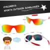 imageFEISEDY Polarized Sports Sunglasses for Kids Youth Baseball Cycling Running Glasses for Boys Girls Age 312 B014205 White Frame Red Mirrored Lens Black Legs