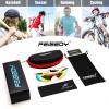 imageFEISEDY Polarized Sports Sunglasses for Kids Youth Baseball Cycling Running Glasses for Boys Girls Age 312 B014205 White Frame Red Mirrored Lens Black Legs