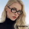 imageFEISEDY Retro Oval Blue Light Blocking Glasses for Women Nerd Fake Glasses Y2k Small Eyewear Frame B0229Black