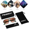 imageFEISEDY Retro Square Aviator Sunglasses Women Men 70s Vintage Trendy Plastic Frame Sun Glasses B4158Black  Green