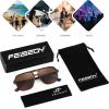 imageFEISEDY Retro Square Aviator Sunglasses Women Men 70s Vintage Trendy Plastic Frame Sun Glasses B4158Black  Tortoise