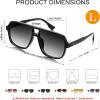 imageFEISEDY Retro Square Aviator Sunglasses Women Men 70s Vintage Trendy Plastic Frame Sun Glasses B4158Grey