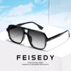 imageFEISEDY Retro Square Aviator Sunglasses Women Men 70s Vintage Trendy Plastic Frame Sun Glasses B4158Grey