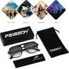 imageFEISEDY Retro Square Aviator Sunglasses Women Men 70s Vintage Trendy Plastic Frame Sun Glasses B4158Grey
