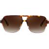 imageFEISEDY Retro Square Aviator Sunglasses Women Men 70s Vintage Trendy Plastic Frame Sun Glasses B4158Leopard  Clear FrameGradual Tea Lens