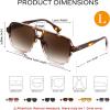 imageFEISEDY Retro Square Aviator Sunglasses Women Men 70s Vintage Trendy Plastic Frame Sun Glasses B4158Leopard  Clear FrameGradual Tea Lens