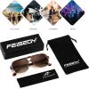 imageFEISEDY Retro Square Aviator Sunglasses Women Men 70s Vintage Trendy Plastic Frame Sun Glasses B4158Leopard  Clear FrameGradual Tea Lens