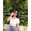imageFEISEDY Retro Square Aviator Sunglasses Women Men 70s Vintage Trendy Plastic Frame Sun Glasses B4158Orange  Green