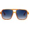 imageFEISEDY Retro Square Aviator Sunglasses Women Men 70s Vintage Trendy Plastic Frame Sun Glasses B4158Orange FrameGradual Blue Lens